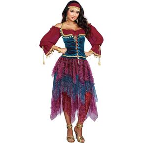 Dreamgirl Adult Fortune Teller Costume, Womens Gypsy Halloween Costume