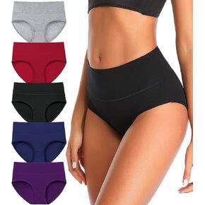 ملابس داخلية نسائية من Annenmy مصنوعة من القطن بخصر متوسط ​​قابلة للتنفس ومطاطة بعد الولادة بدون سراويل داخلية للنساء 5 قطع in Kuwait
