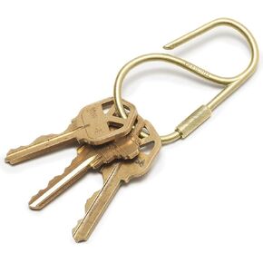 Craighill Offset Keyring - مشبك سلسلة مفاتيح بحلقة مقاس 2 بوصة، حلقة مفاتيح حديثة بسيطة لمفاتيح السيارة والحمل اليومي، شديدة التحمل، خفيفة الوزن، على شكل خطاف - نحاس in Kuwait