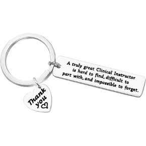 Clinical Instructor Appreciation Gifts Thank You Keychain for Clinical Instructor Professor Mentor Medical Teacher Retirement Keychain Gift A Truly Great Clinical Instructor is Hard to Find Keyring