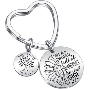 JIUSHUN Best Gigi Ever Gift Grandma Keychain Gigi Keychain Grandmother Jewelry Nana Keychain Mom Jewelry MIL Gift Mother Gift Mother in Law Jewelry Grammy Gift Grammy Jewelry Grandmother keying