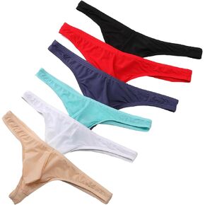 Pouchsexy Men's Thong Underwear Thongs G-String Underpants Breathable Ice Silk T-Back Low Rise Bikini Briefs A18