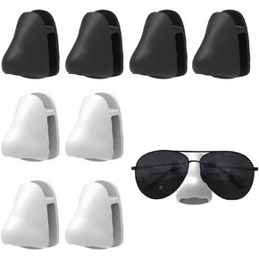 FCXJTU Adhesive Sunglasses Rack for Wall Mount(8-Pack) - Minimalist Sunglass Holder Design for Home Glasses, No Drilling, Strong Hold Eyeglasses Storage Organizer for Home, Bedroom, Room Decor Black