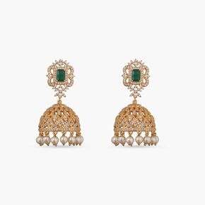 Tarinika Brass Abirami Nakshatra Dangle Earring with Classic Design - Jhumkas indian earrings | Perfect for Ethnic occasions | indian earrings for women
