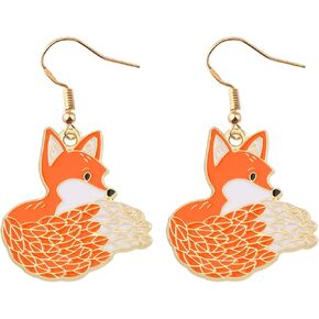 WSNANG Fox Earrings for Women Fox Jewelry Cute Wild Animal Earrings Fox Lover Gift Funny Fox Gifts for Girls in Kuwait