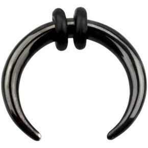 Pierced Owl - 8-14G PVD Plated Stainless Steel Black Septum Pincher Nose Ring with 2 Black O-Rings