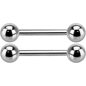 Pierced Owl - 14GA Grade 23 Implant Grade Titanium Nipple Barbells, Sold as a Pair
