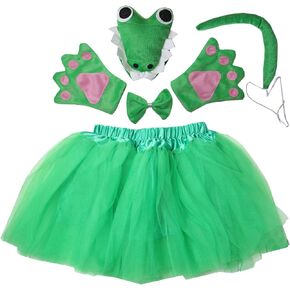 Kirei Sui Kids Animal Costume Green Crocodile Tutu Ear Headband Bowtie Tail Paws