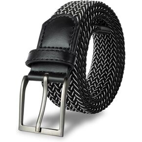 BUMA Men's Stretch Woven Braided Belt 1 3/8 for Golf and Casual