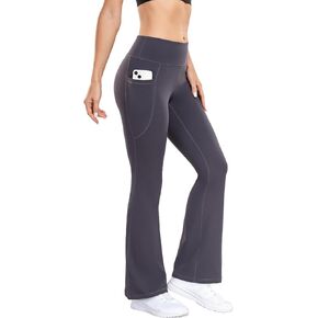 VitalMoved Flare Leggings for Women - Bootcut Yoga Pants with Pockets, High Waisted Workout Flared Leggings Tummy Control