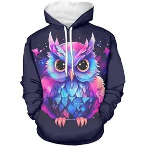 WELLFLYHOM Womens Cute Animal Print Hoodie Sweatshirt Drawstring Long Sleeve Pullover Tops with Pocket