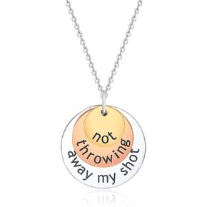Not Throwing Away My Shot Tri-layer Necklace,Hamilton Charm Rise Up Necklace for Teen Girls Broadway Musical Inspired Jewelry