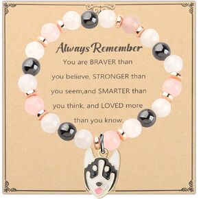 WSNANG Husky Jewelry Husky Bracelet/Necklace Dog Mom Gift Dog Lover Dogs Jewelry for Husky Lover