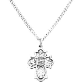 Rosemarie Collections Religious Gift First Communion Four Way Cross Pendant Necklace 18"