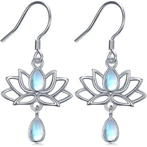 Lotus Earrings for Women 925 Sterling Silver Lotus Flower Earrings Yoga Spiritual Lotus Jewelry Gifts for Women Grils
