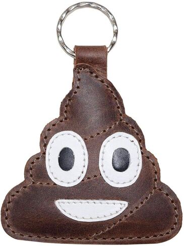 لعبة الاختباء والشرب، سلسلة مفاتيح جلدية من Poop Emoji / حلقة مفاتيح/ حامل / هدايا لطيفة، إكسسوارات يدوية تتضمن ضمان 101 عام:: بني بوربون، بني، S, بني, S in Saudi Arabia