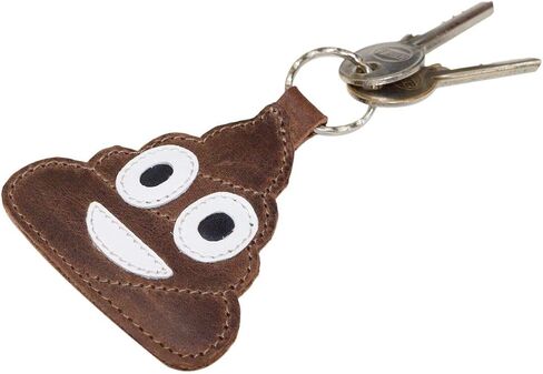 لعبة الاختباء والشرب، سلسلة مفاتيح جلدية من Poop Emoji / حلقة مفاتيح/ حامل / هدايا لطيفة، إكسسوارات يدوية تتضمن ضمان 101 عام:: بني بوربون، بني، S, بني, S in Saudi Arabia