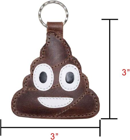 لعبة الاختباء والشرب، سلسلة مفاتيح جلدية من Poop Emoji / حلقة مفاتيح/ حامل / هدايا لطيفة، إكسسوارات يدوية تتضمن ضمان 101 عام:: بني بوربون، بني، S, بني, S in Saudi Arabia