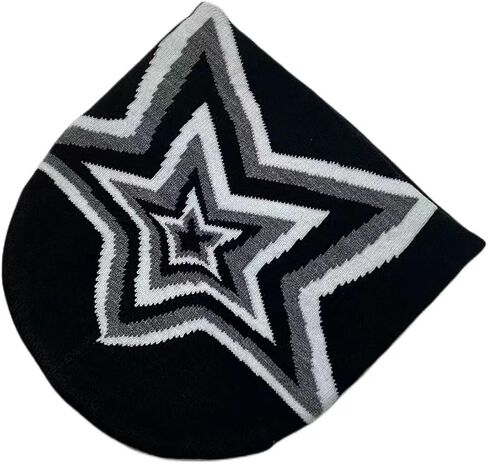 Y2k Beanies Star Graphic Crochet Hats for Women Men Cutecore Gyaru Grunge Clothes Alt Emo Accessories Harajuku Streetwear in Saudi Arabia