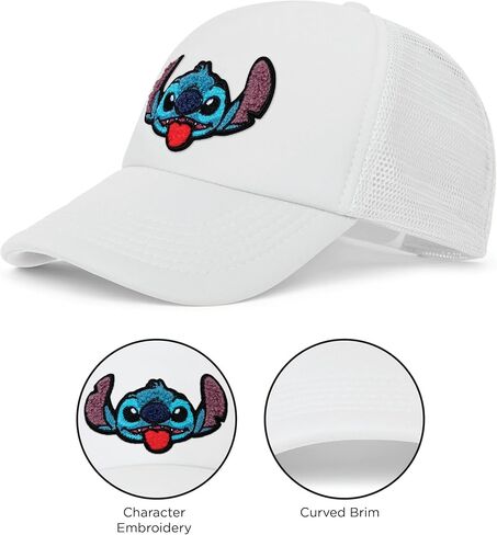 Disney mens Disney Adult Trucker Hat, Lilo & Stitch Mesh Snapback Baseball Cap Baseball Cap in Kuwait