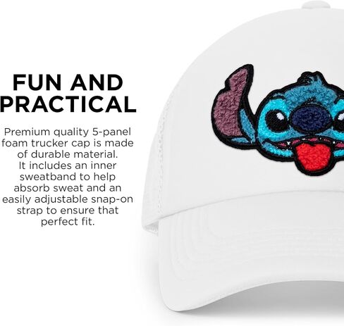 Disney mens Disney Adult Trucker Hat, Lilo & Stitch Mesh Snapback Baseball Cap Baseball Cap in Kuwait