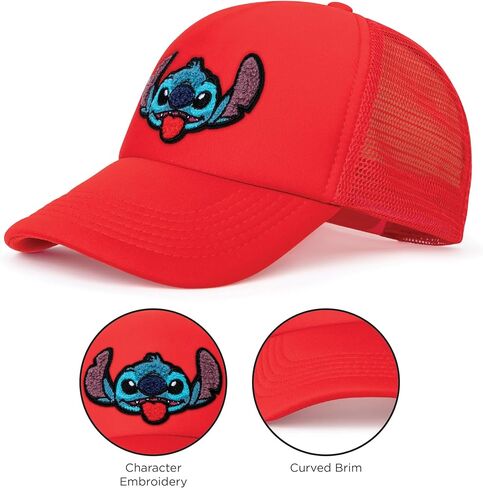 Disney mens Disney Adult Trucker Hat, Lilo & Stitch Mesh Snapback Baseball Cap Baseball Cap in Kuwait