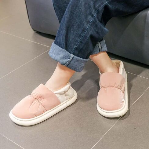 STRSTAR Slippers for Women Down Slippers Womens Fuzzy Memory Foam Slippers, Waterproof Cloth House Bedroom Slippers for Women, Indoor Outdoor Anti-Skid Slipper Pink in Kuwait