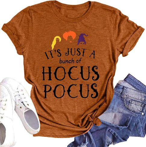 انها مجرد مجموعة من الخزعبلات تي شيرت للنساء ساندرسون الأخوات قميص هالوين فيلم الرسم الخريف المحملة القمم in Kuwait