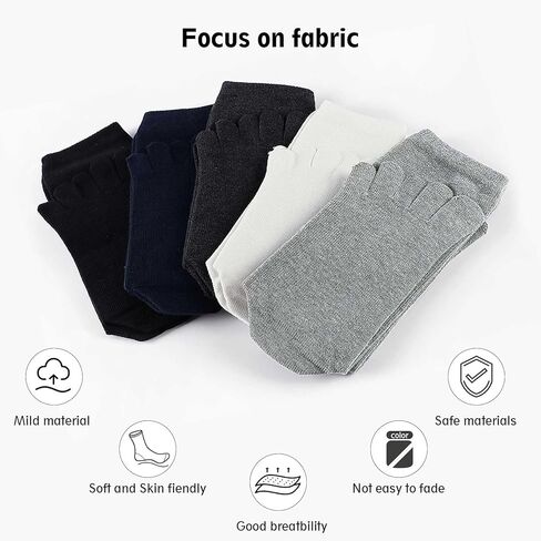 جوارب Hellomamma للرجال من القطن لأصابع القدم، جوارب رياضية للجري بخمسة أصابع، جوارب ضغط للمشي لمسافات طويلة in Kuwait