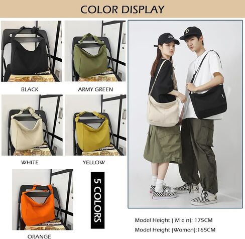 Blostirno المرأة العصرية حقيبة كتف عادية نايلون سعة كبيرة حقيبة يد كروس الرجال عادي محفظة هوبو حمل حقيبة in Kuwait