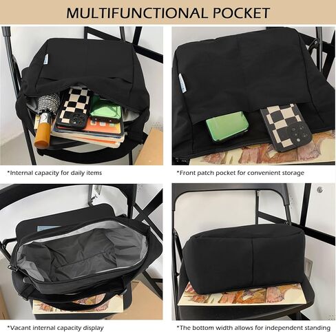 Blostirno المرأة العصرية حقيبة كتف عادية نايلون سعة كبيرة حقيبة يد كروس الرجال عادي محفظة هوبو حمل حقيبة in Kuwait