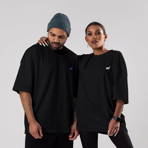 midfit - Black Basic Oversized T-Shirt |%100 Heavy Cotton | Eco-Friendly - Sustainable | Loose Fit | Unisex in Saudi Arabia