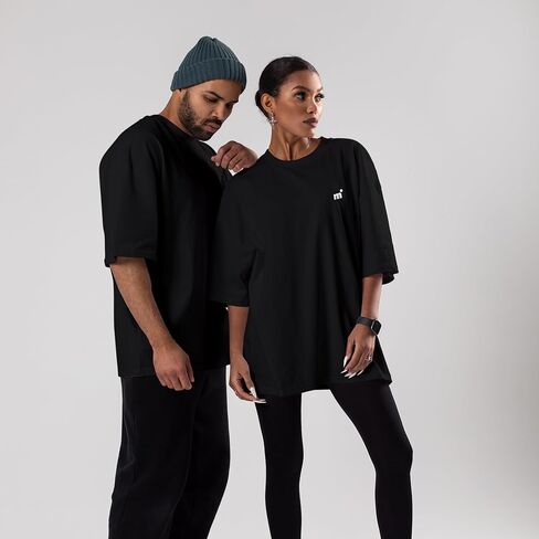 midfit - Black Basic Oversized T-Shirt |%100 Heavy Cotton | Eco-Friendly - Sustainable | Loose Fit | Unisex in Saudi Arabia