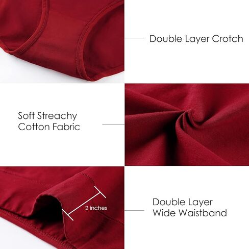 ملابس داخلية نسائية من Annenmy مصنوعة من القطن بخصر متوسط ​​قابلة للتنفس ومطاطة بعد الولادة بدون سراويل داخلية للنساء 5 قطع in Kuwait