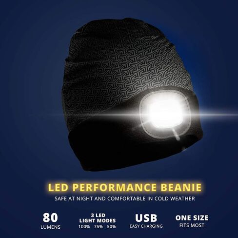 قبعات وعصابات رأس قابلة للعكس مبطنة بالصوف ذات أداء LED للجري | 3 أوضاع إضاءة in Saudi Arabia