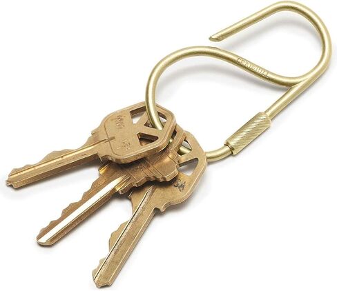 Craighill Offset Keyring - مشبك سلسلة مفاتيح بحلقة مقاس 2 بوصة، حلقة مفاتيح حديثة بسيطة لمفاتيح السيارة والحمل اليومي، شديدة التحمل، خفيفة الوزن، على شكل خطاف - نحاس in Kuwait