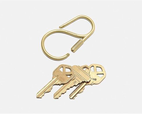 Craighill Offset Keyring - مشبك سلسلة مفاتيح بحلقة مقاس 2 بوصة، حلقة مفاتيح حديثة بسيطة لمفاتيح السيارة والحمل اليومي، شديدة التحمل، خفيفة الوزن، على شكل خطاف - نحاس in Kuwait