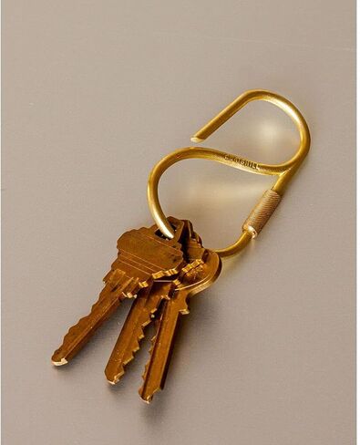Craighill Offset Keyring - مشبك سلسلة مفاتيح بحلقة مقاس 2 بوصة، حلقة مفاتيح حديثة بسيطة لمفاتيح السيارة والحمل اليومي، شديدة التحمل، خفيفة الوزن، على شكل خطاف - نحاس in Kuwait