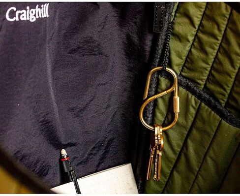 Craighill Offset Keyring - مشبك سلسلة مفاتيح بحلقة مقاس 2 بوصة، حلقة مفاتيح حديثة بسيطة لمفاتيح السيارة والحمل اليومي، شديدة التحمل، خفيفة الوزن، على شكل خطاف - نحاس in Kuwait