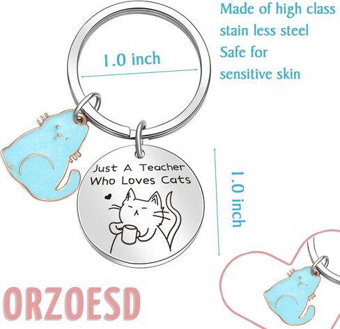 ORZOESD المعلم شكرا لك المفاتيح القط عاشق هدية للنساء القط مجوهرات المعلم المفاتيح القط مالك هدية القط تحت عنوان المجوهرات in Kuwait