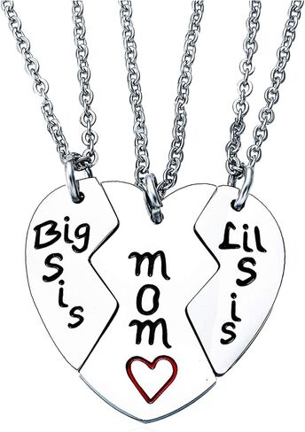 ان زد زد تي او ان تي طقم عقد بقلادة متطابقة على شكل قلب الحب والام والابنة والام والاخت الكبيرة، 3 قطع in Kuwait