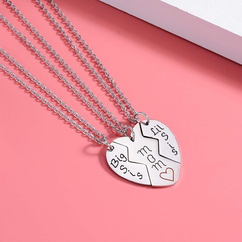 ان زد زد تي او ان تي طقم عقد بقلادة متطابقة على شكل قلب الحب والام والابنة والام والاخت الكبيرة، 3 قطع in Kuwait