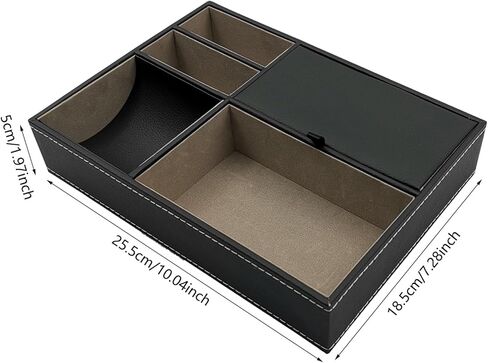 صينية خدمة رجالية من LYFJXX، صواني مجوهرات من الجلد الصناعي الأسود، صندوق ساعة لخزانة الملابس، صينية تنظيم منضدة للرجال، هدايا للرجال، هدايا للأب in Kuwait