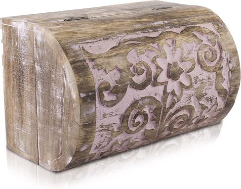 Great Birthday Gift Ideas Handmade Decorative Wooden Jewelry Box Jewelry Organizer Keepsake Box Treasure Chest Trinket Holder Watch Box Storage Lock Box Housewarming Gifts Men Women (Blue Wash Finish) in Saudi Arabia