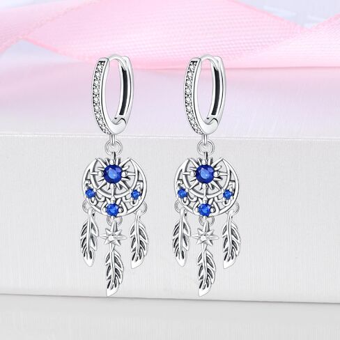 TINSLO Dangly Earrings for Woman 925 Sterling Silver Earrings for Women Cubic Zirconia Silver Dangle Earrings for Women 2023 Fashion Drop Earrings for Womens Girls Gifts in Saudi Arabia