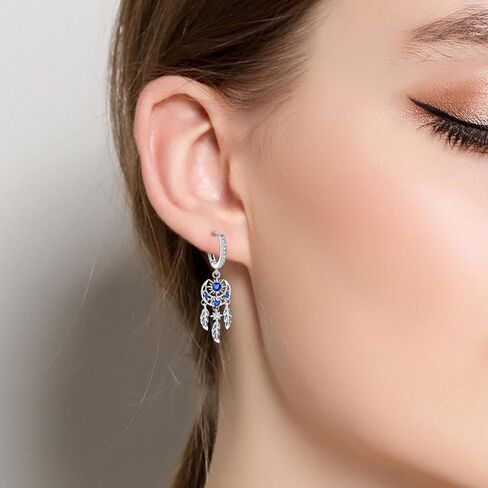 TINSLO Dangly Earrings for Woman 925 Sterling Silver Earrings for Women Cubic Zirconia Silver Dangle Earrings for Women 2023 Fashion Drop Earrings for Womens Girls Gifts in Saudi Arabia