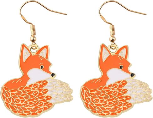 WSNANG Fox Earrings for Women Fox Jewelry Cute Wild Animal Earrings Fox Lover Gift Funny Fox Gifts for Girls in Kuwait