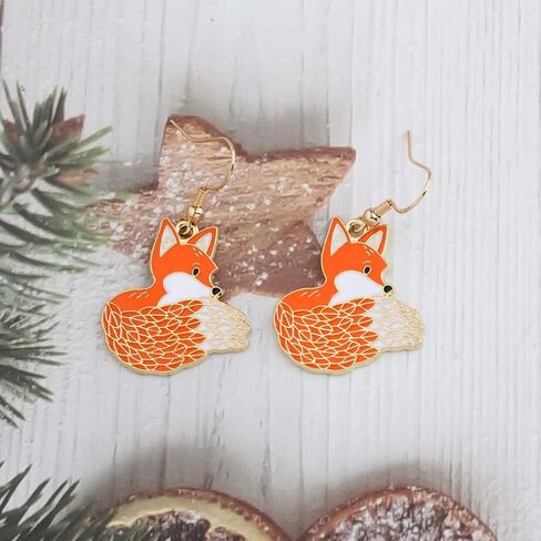 WSNANG Fox Earrings for Women Fox Jewelry Cute Wild Animal Earrings Fox Lover Gift Funny Fox Gifts for Girls in Kuwait