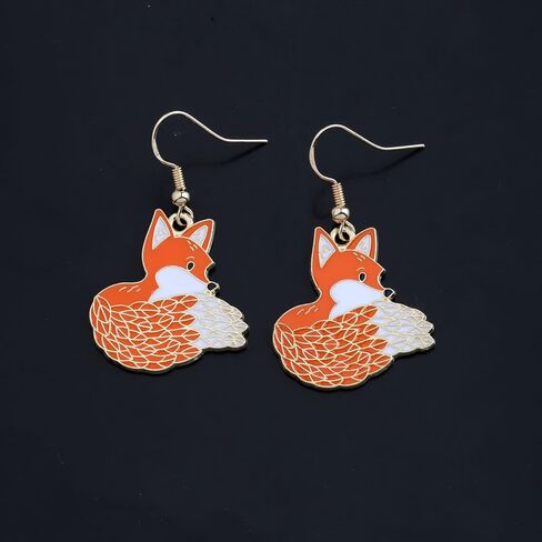 WSNANG Fox Earrings for Women Fox Jewelry Cute Wild Animal Earrings Fox Lover Gift Funny Fox Gifts for Girls in Kuwait