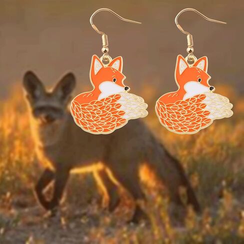 WSNANG Fox Earrings for Women Fox Jewelry Cute Wild Animal Earrings Fox Lover Gift Funny Fox Gifts for Girls in Kuwait